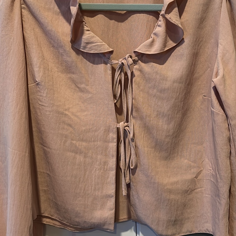 Dex Ruffle Tie Front Blouse - Picture 8 of 14